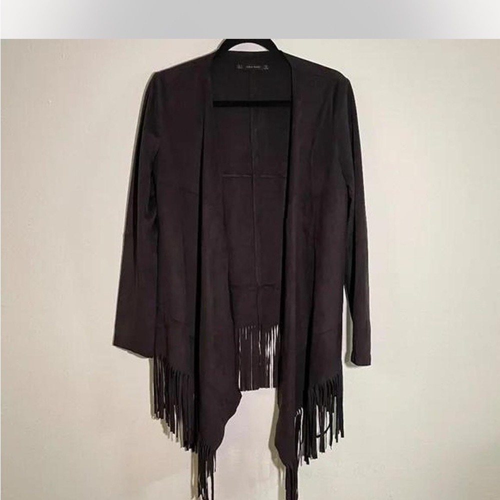 Zara Basic Black Open Front Cardigan